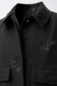 BLOUSON BOMBER À FLEURS BRODÉES