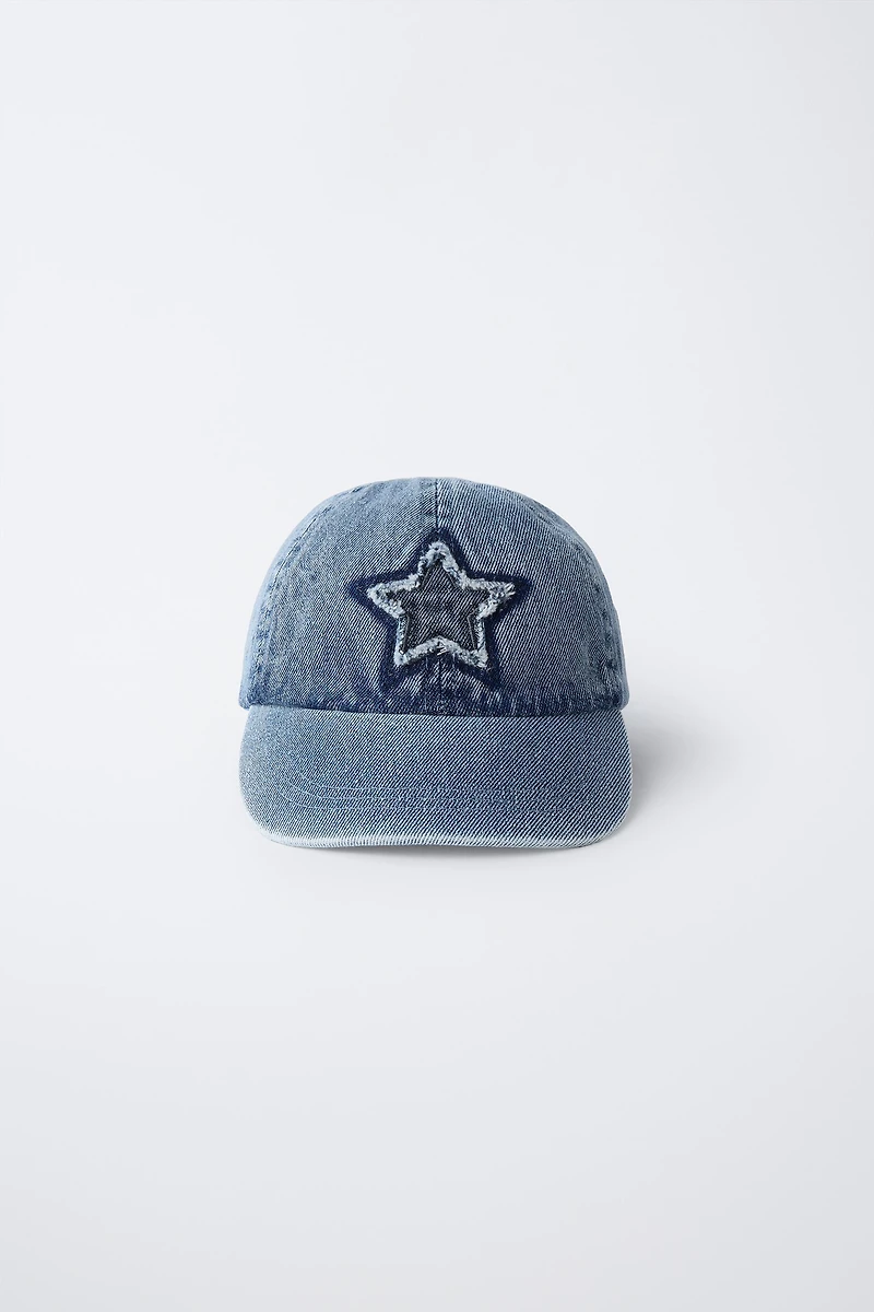 EMBROIDERED STAR DENIM CAP