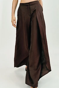 WIDE-LEG LINEN PANTS