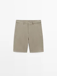 Linen blend Bermuda shorts