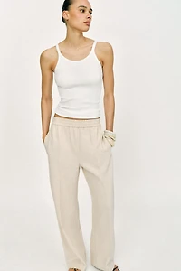 PANTALON DROIT AVEC LIN
