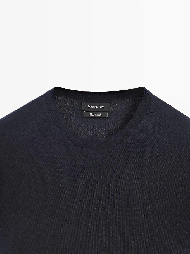 Pull en maille 100 % cachemire à col rond