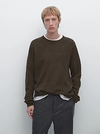 Seamless wool blend knit sweater