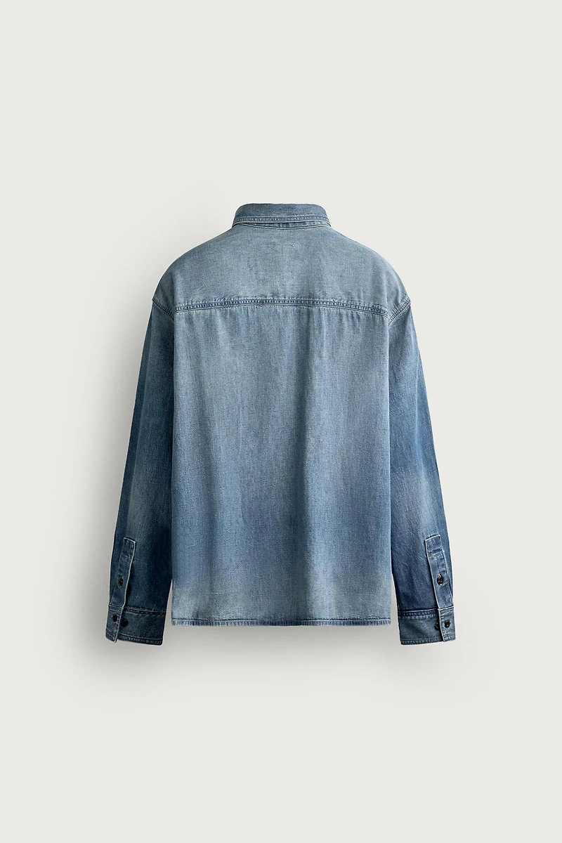 WASHED LIGHTWEIGHT DENIM SHIRT