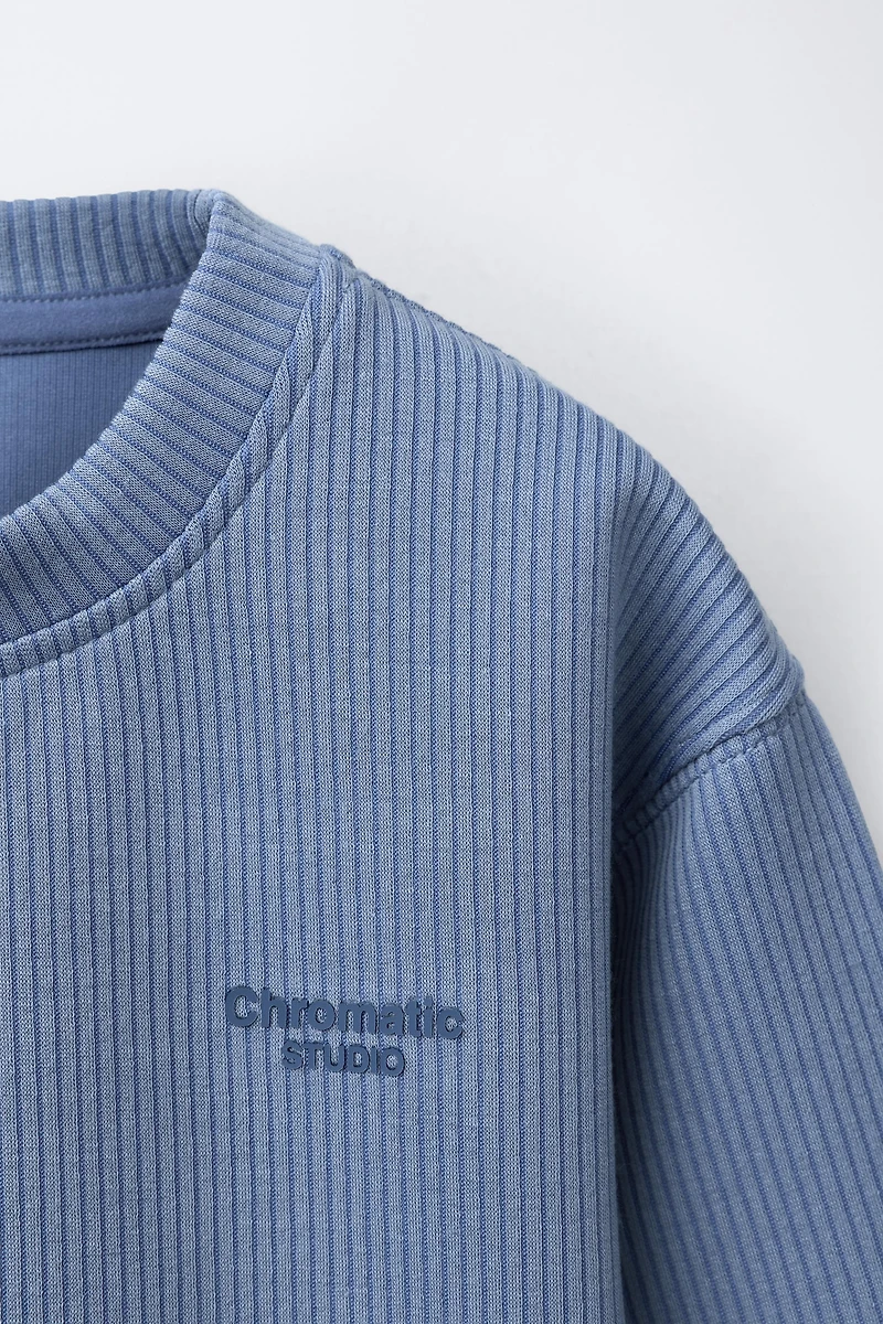 RIB SWEATSHIRT WITH MODAL