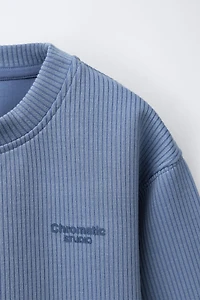 RIB SWEATSHIRT WITH MODAL