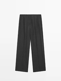 Striped wool blend trousers