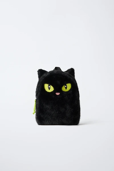 HALLOWEEN FAUX FUR CAT BACKPACK