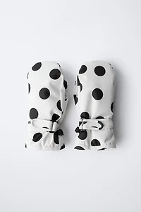 NYLON POLKA DOT WINDPROOF MITTENS