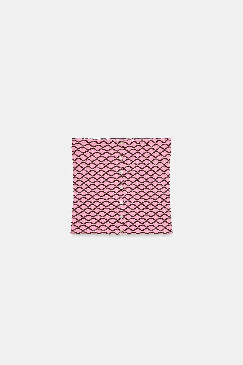 STRAPLESS JACQUARD TOP