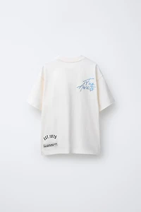 VARSITY TEXT AND LABEL T-SHIRT