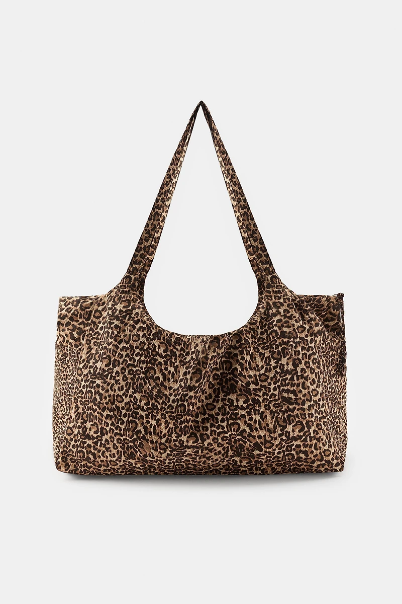 ANIMAL PRINT MAXI COTTON BAG