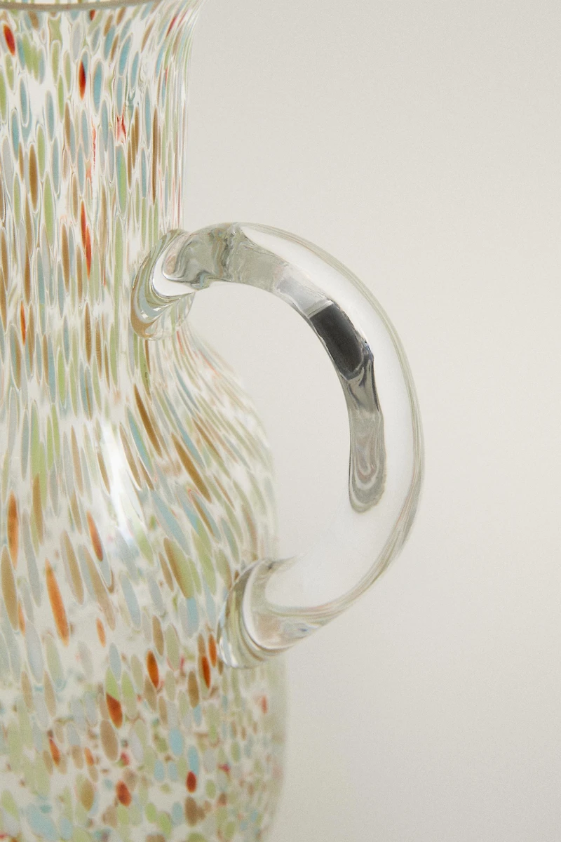 MULTICOLOR GLASS PITCHER