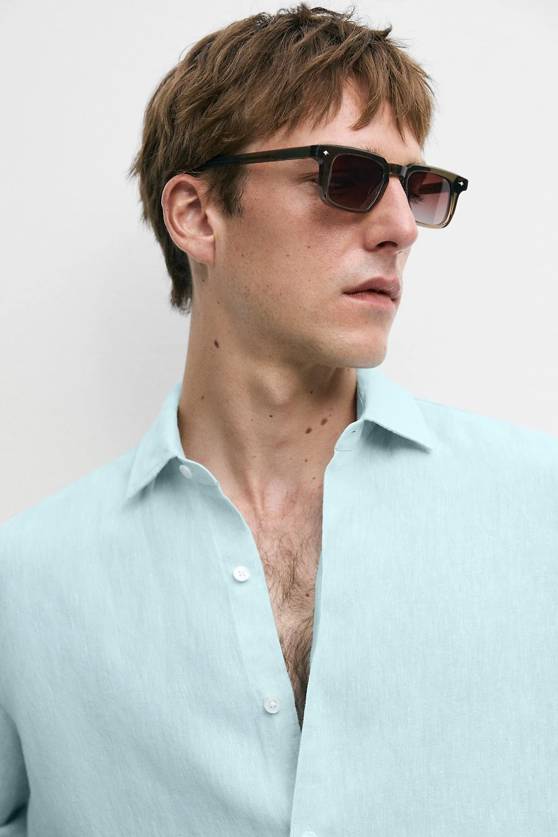100% linen regular fit shirt