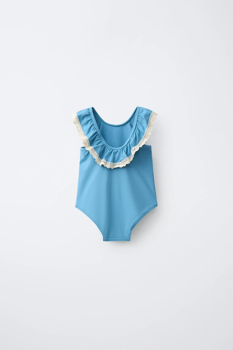 2-6 YEARS/ CONTRAST LACE SWIMSUIT