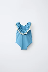 2-6 YEARS/ CONTRAST LACE SWIMSUIT