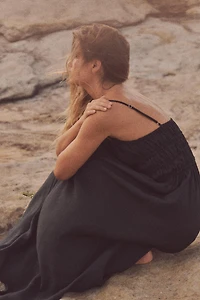 FLOWY ELASTIC MIDI DRESS