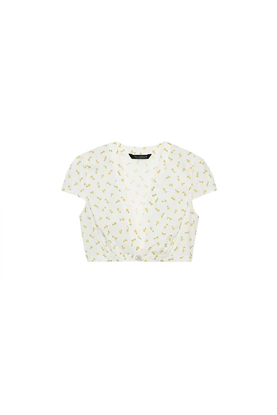 FLORAL POPLIN CROP TOP