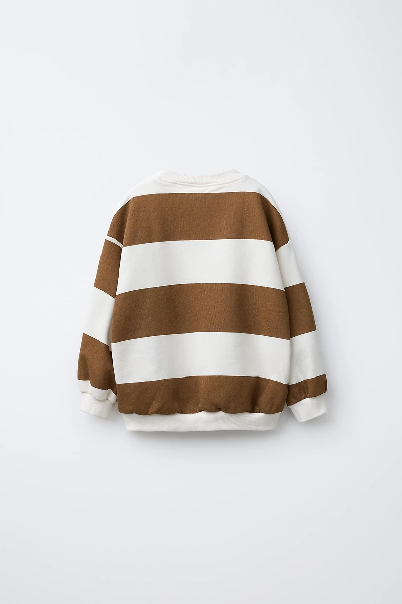 EMBROIDERED STRIPED SWEATSHIRT