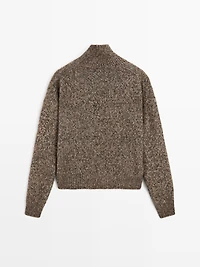 Mouliné knit alpaca and wool blend turtleneck sweater