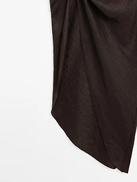 Draped neck top with gathered detail - STUDIO