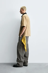 STRIPED BAGGY FIT CARPENTER PANTS