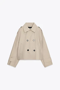DOUBLE BREASTED SHORT TRENCH COAT
