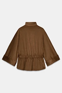 FAUX SUEDE SAFARI SHIRT