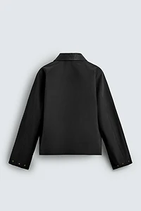 CONTRAST COLLAR OVERSHIRT
