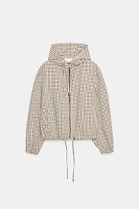 PLAID HOODED JACKET