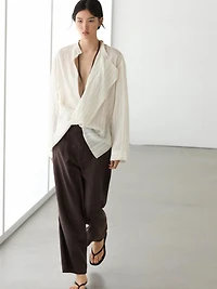 Flowing 100% linen trousers