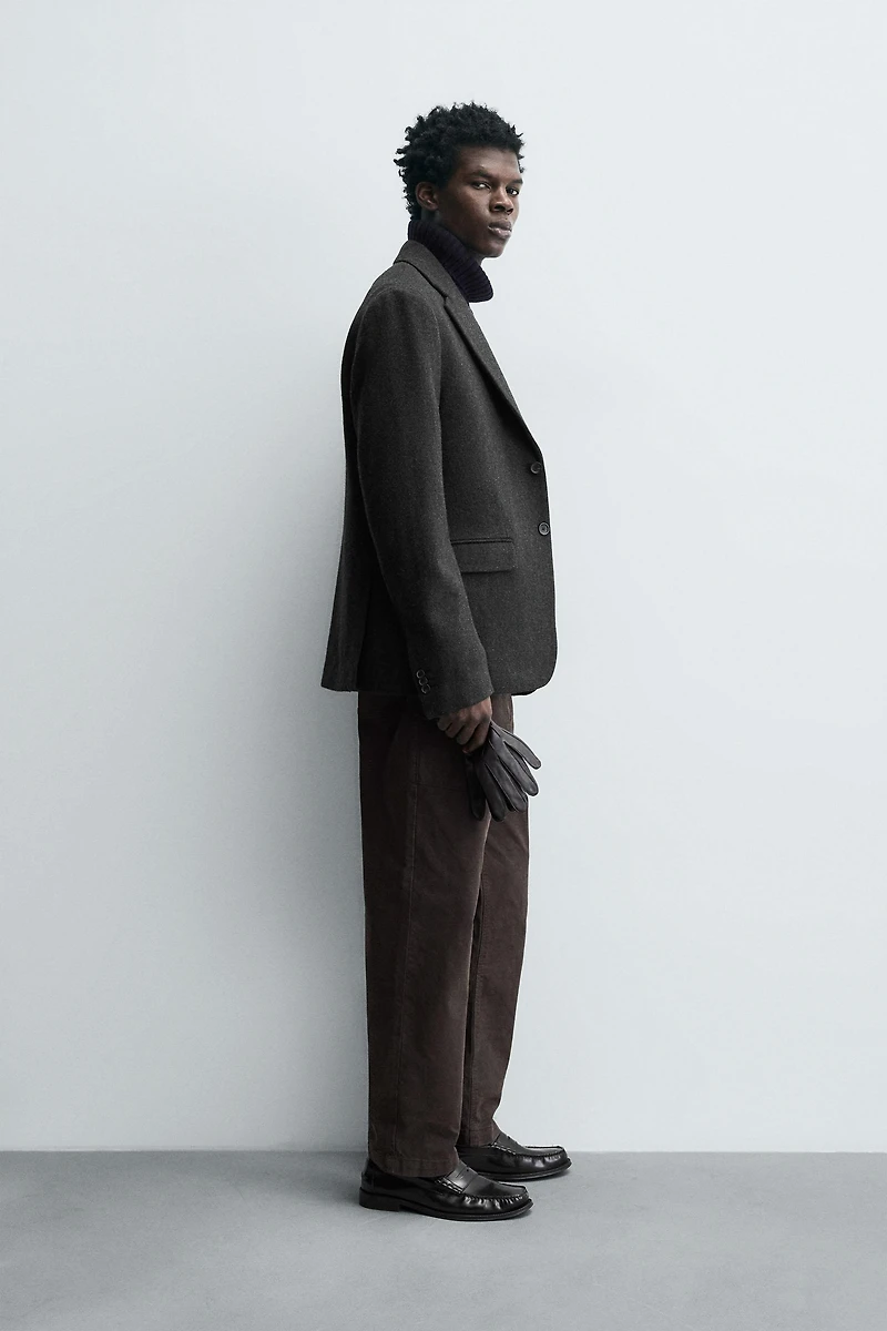 HERRINGBONE TEXTURED BLAZER