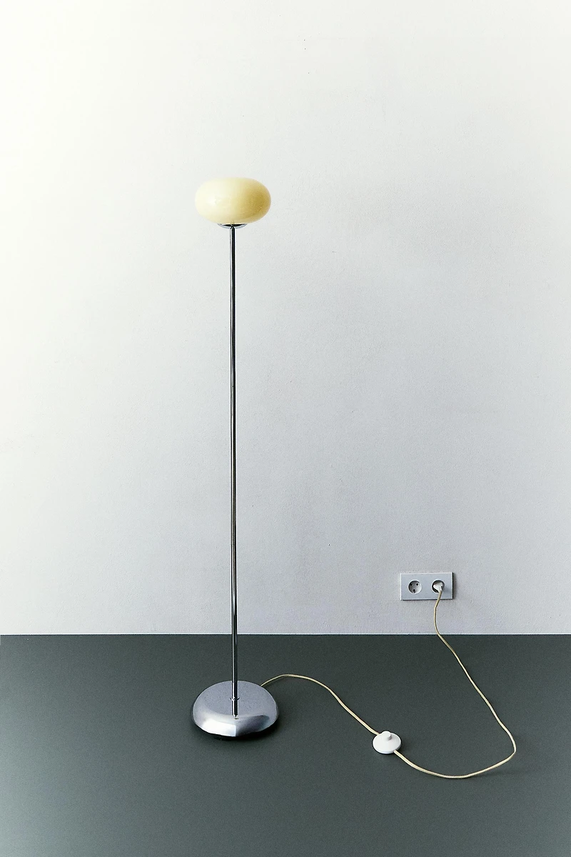 GLASS AND METAL FLOOR LAMP