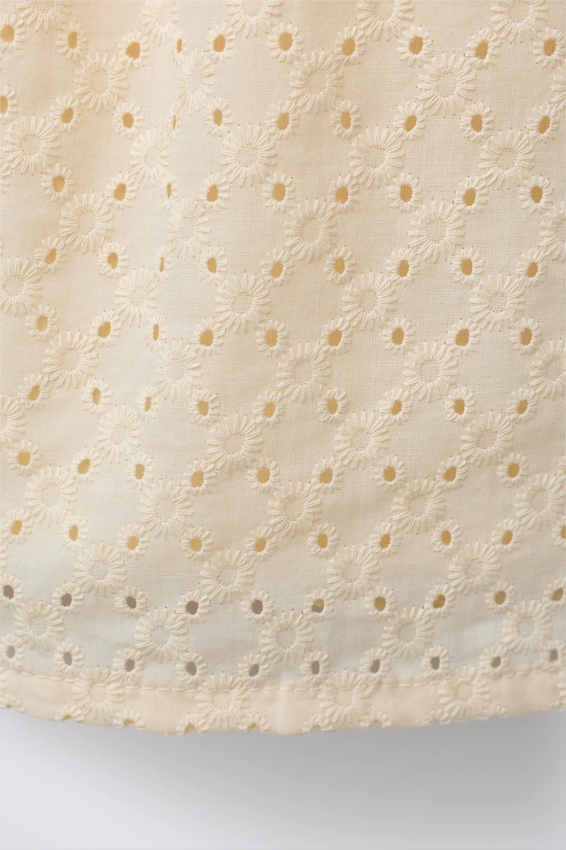 COMBINATION KNIT AND SWISS EMBROIDERED DRESS