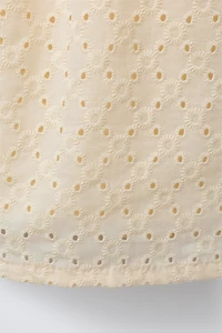 COMBINATION KNIT AND SWISS EMBROIDERED DRESS