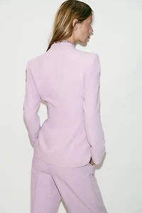 FITTED LACE SHOULDER PAD BLAZER