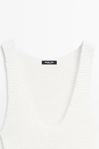 Long matching linen blend dress