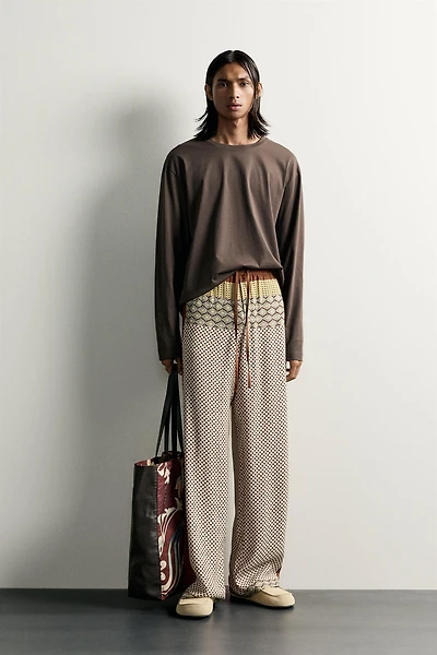 LIMITED EDITION MIXED PRINT FLOWY PANTS