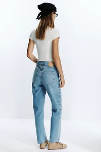 JEAN Z.09 DROIT CHEVILLE TAILLE HAUTE CEINTURE CROISÉE