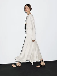 Wool blend boat neck sweater