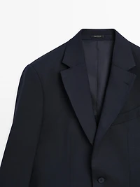 Wool blend suit blazer
