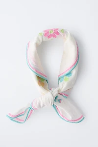 CROSS-STITCH FLORAL BANDANA