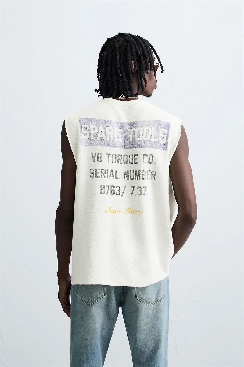 T-SHIRT TANK EN MAILLE IMPRIMÉ DÉLAVÉ