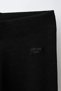 LABEL DETAIL RIBBED LEGGINGS