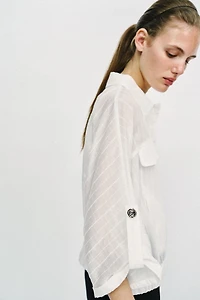 BLOUSE SAFARI MANCHES RETROUSSÉES