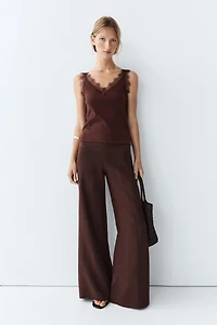 Strappy lace-trim top