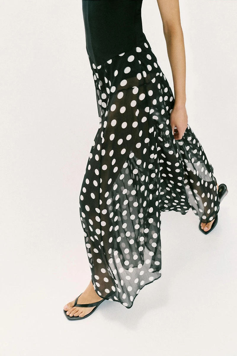 POLKA DOT COMBINATION DRESS