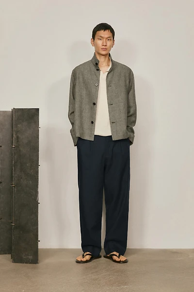 Blouson bomber à chevrons en lin - LIMITED EDITION