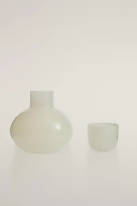 ENSEMBLE BOUTEILLE ET VERRE OVALE (LOT DE 2)