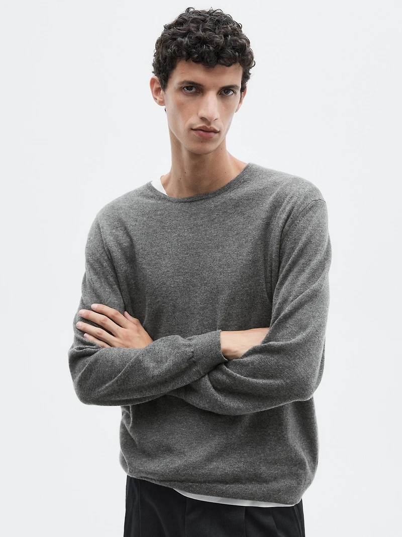 Knit 100% cashmere sweater with crew neck - LIMITED